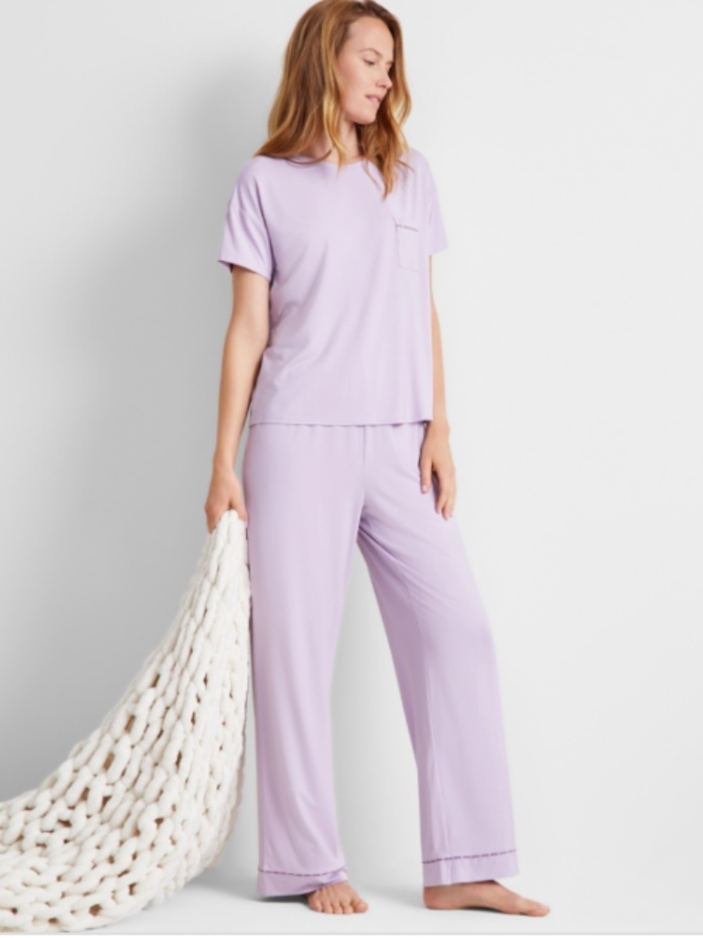 State of Day Women's 2-Pc. Fluid Knit Pajamas Set, Frost Bite